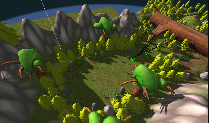 Scene without global lighting