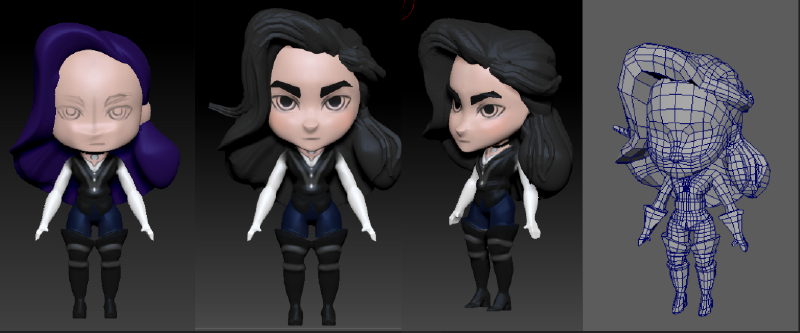 Arte conceptual y retopología de Yennefer