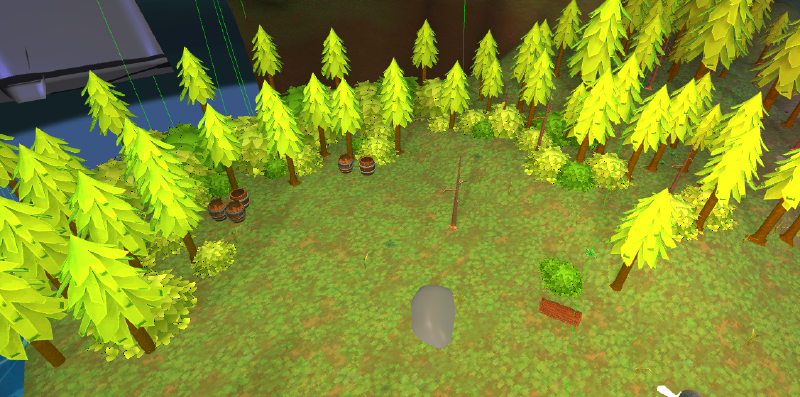 Bushes placed in scene